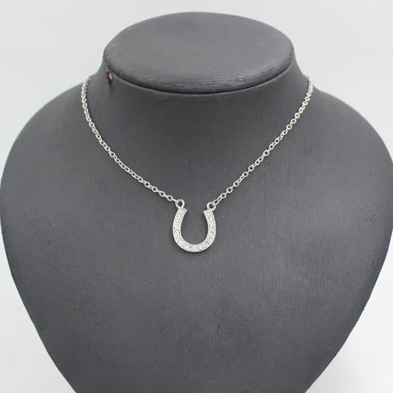 New Arrival Horse Shoe Necklace For Women Lead and Nickel Equestrian Horseshoe Jewelry Made of Zinc Alloy With Czech Crystals2745