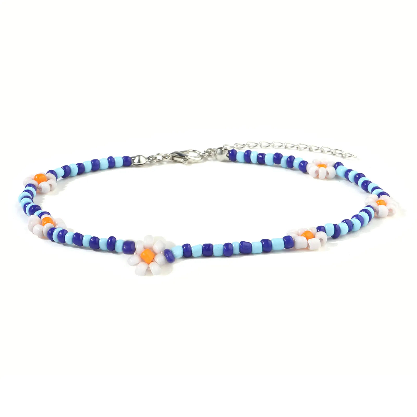 Braccialetto fatto a mano con cavigliera con perline di margherite regolato le donne Regalo di gioielli con caviglie elasticizzati elasticizzati con perline colorate bohemien3179535