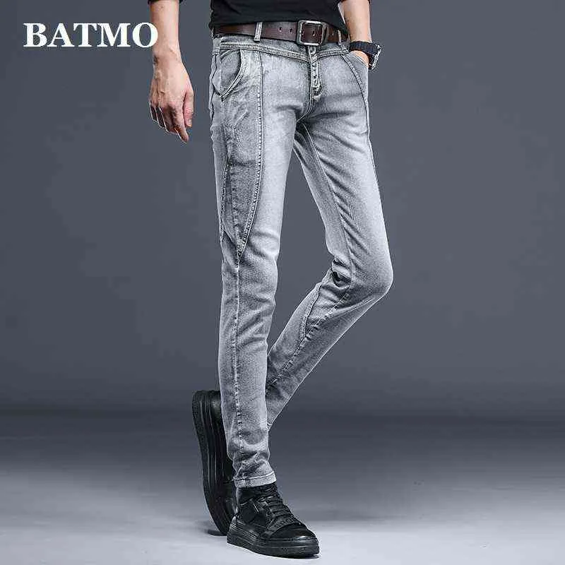 BATMO 2021 Yeni Varış Yüksek Kalite Rahat Slim Elastik Gri Kot Erkekler, erkek Kalem Pantolon, Skinny Jeans Erkekler 819 G0104