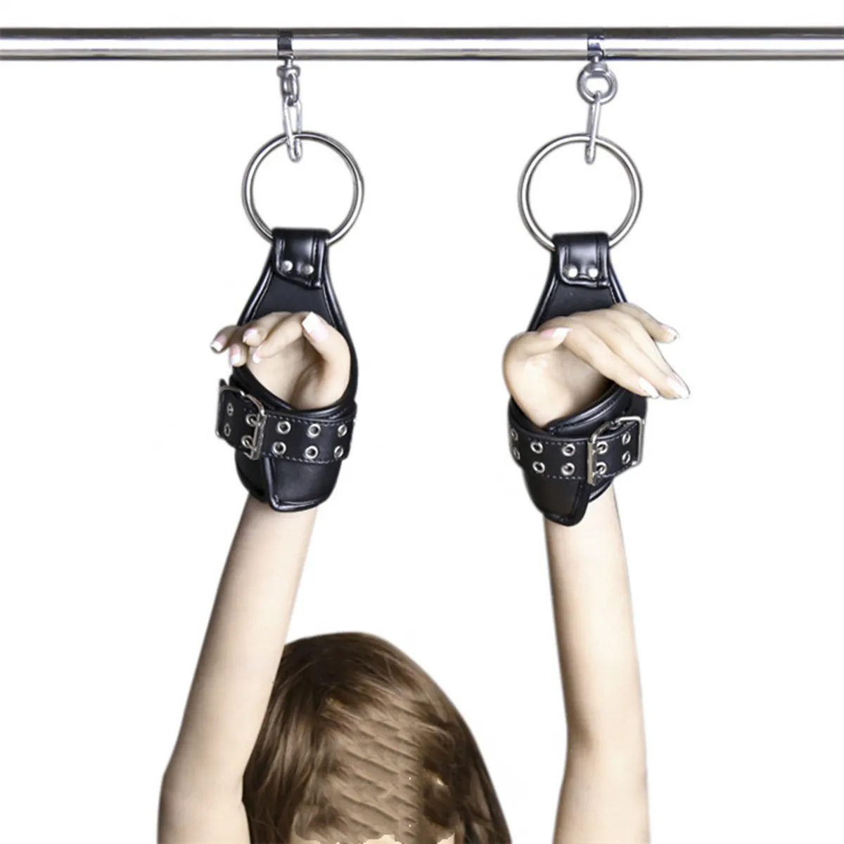 sexy toys for woman Leather Ankle Wrist Suspension Cuffs Restraint BDSM Bondage Strap Keep Suspended Hanging Handcuffs9618025