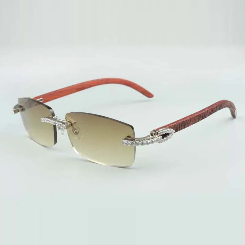 lunettes de soleil sans fin Diamond Buffs 3524012 avec branches en bois de tigre et lentille 56 mm276S