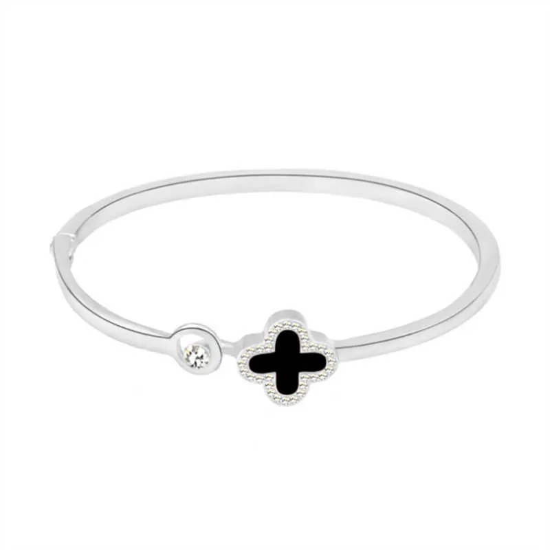 Bijoux simple bracelet de mode bracelet trèfle chanceux women039s bracelet en alliage rose or fil bracelets bangles5954451
