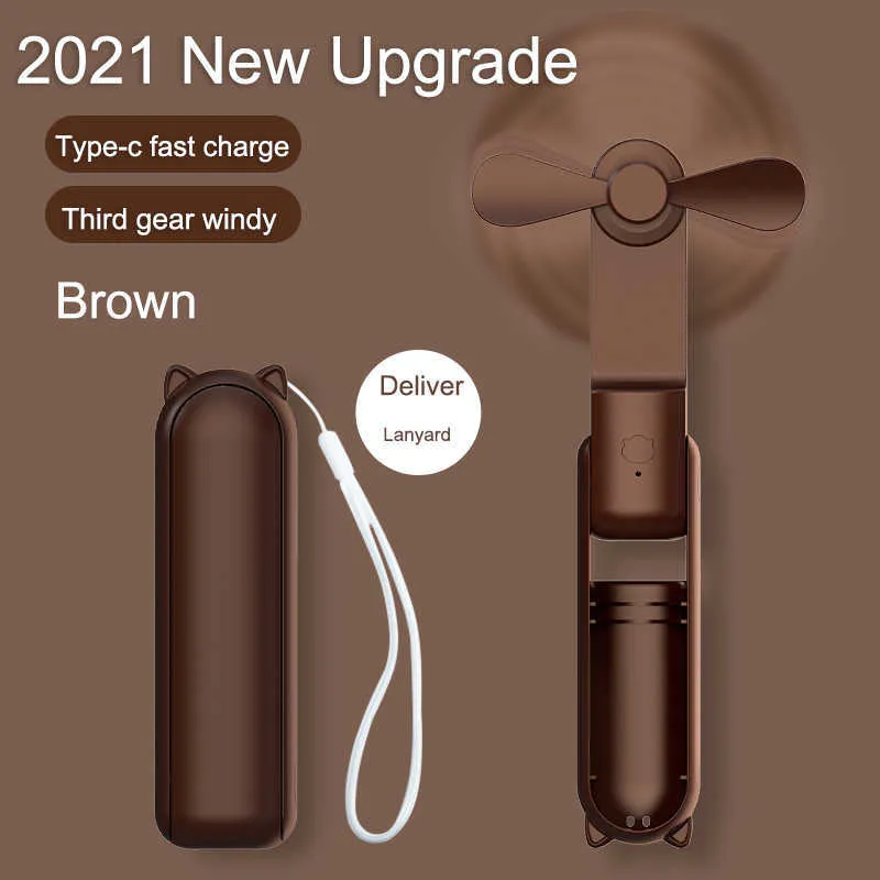 HA-Life Miniventilator Draagbare 1500mAh Duurzame stille opvouwbare USB oplaadbare ventilator met powerbank en zaklampfunctie273v