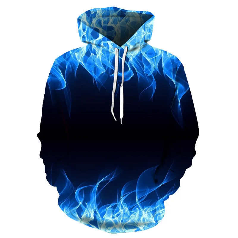 Colorful Flame Hoodie 3d Fluorescence Sweatshirt MenWomen Autumn And Winter Coat Clothing funny Jacket black Hoodies 220811