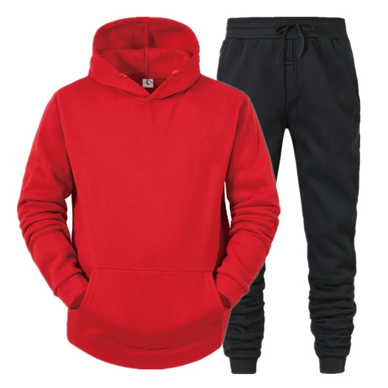 Man Hooded Sweatshirts And Man Pants Casual Mens Tracksuit Sportswear Autumn Winter Men Suit Set Oversized Mens Clothing 220813