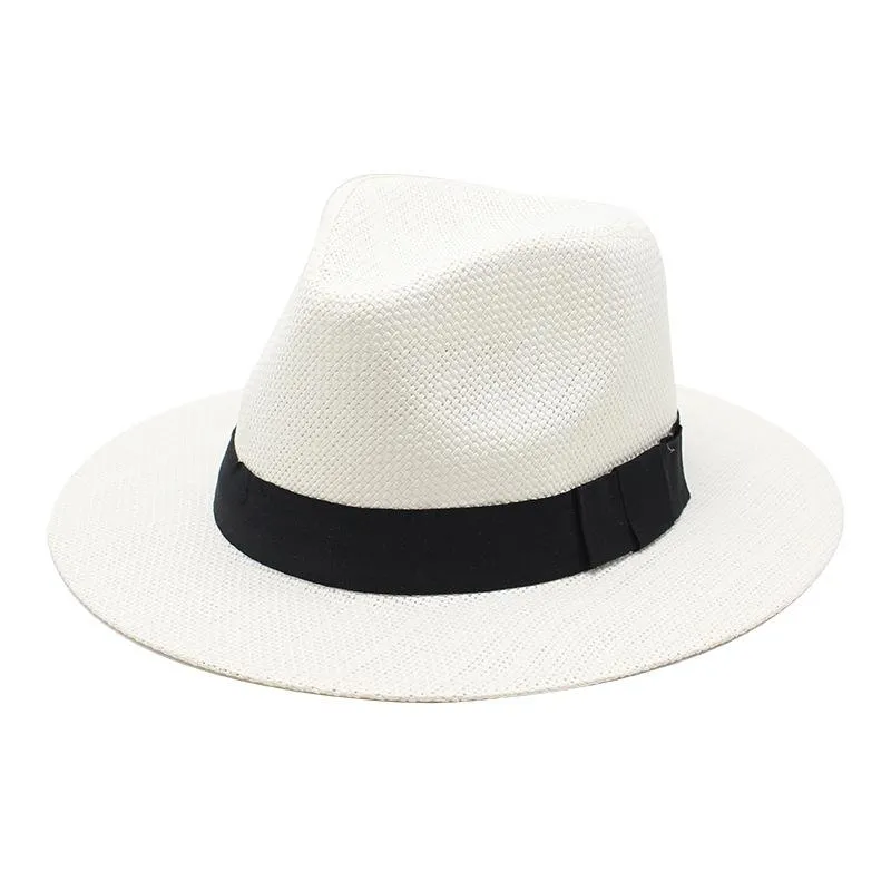 BERETS SOMMER Fedoras Panama Jazz Hat Sun Hats For Women Man Beach Straw Men UV Protection Cap Chapeau Femmeberets238n