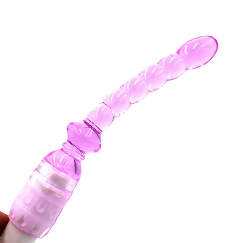 Gelé anal rumpa plug vibrator sexiga leksaker för kvinnor män coples vuxen leksak dildo stick kraftfulla pärlor erotiska vibrationer