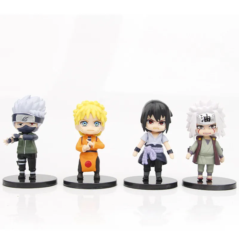 SET Anime Figury Hinata Sasuke Itachi Kakashi Gaara Jiraiya Sakura Q Version Pvc Collection Action Doll 220520