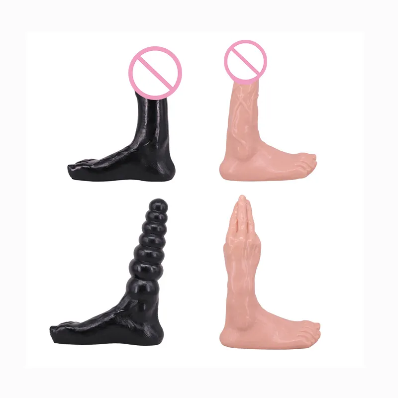 Fler typer enorma dildo realistiska kvinnliga onani stora knytnäve fingrar rumpa plugg g-spot massager sexiga leksaker för kvinnor män