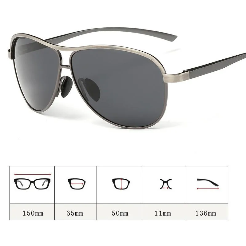 Солнцезащитные очки негабаритные поляризованные мужские авиационные солнцезащитные очки для мужчин с широким лицом в большой оправе 150 мм очки для вождения с антибликовым покрытием PolaroidSungl222w