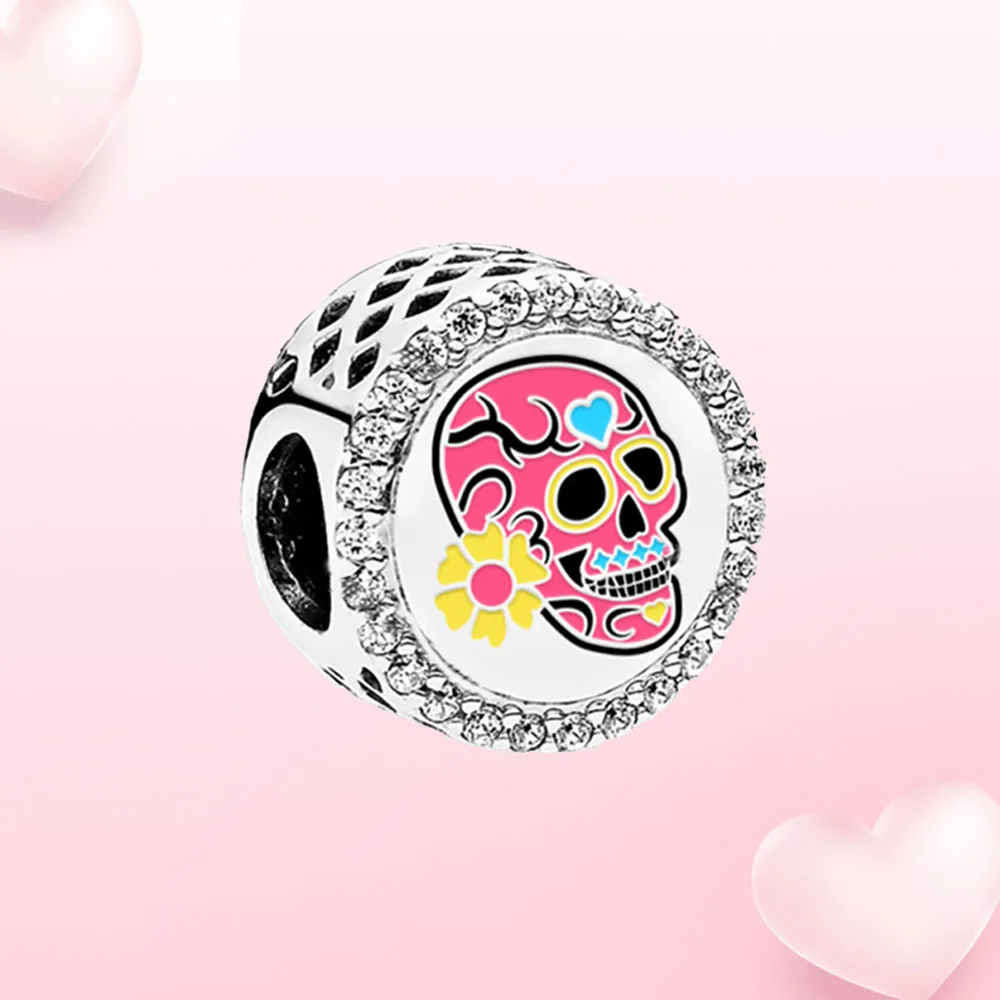 925 Silver Shiny Charm Heart Hearton Bead Charm Fit Pandora for Bracelet Jewelry for Women