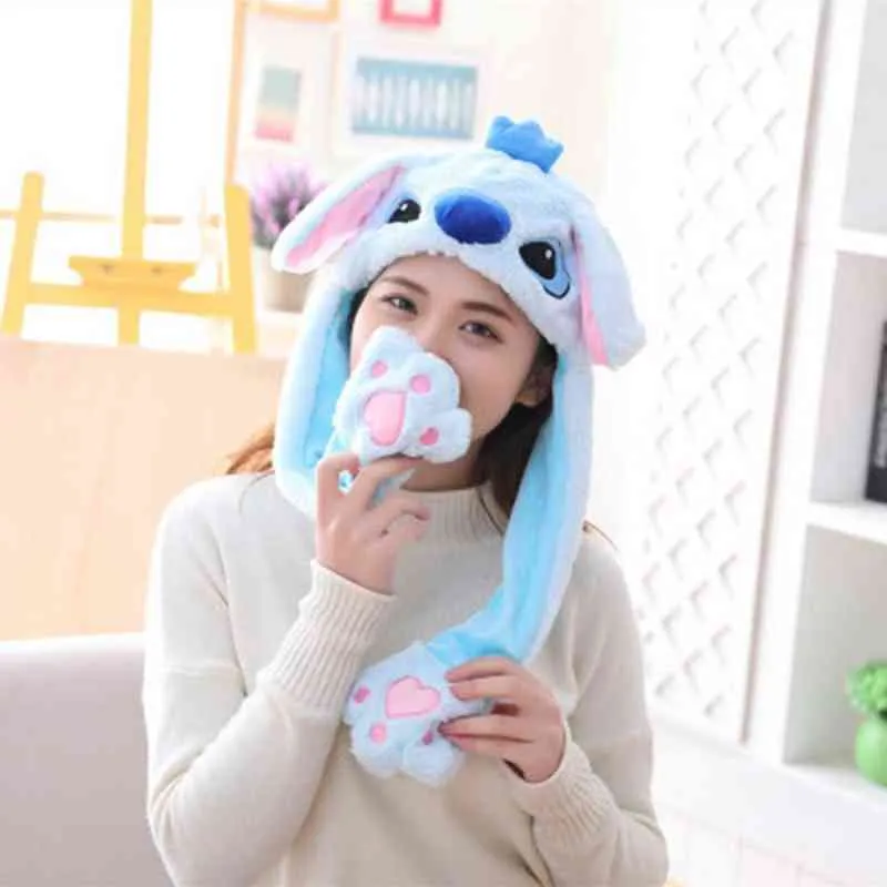 pcs Kawaii Plush LED Glowing Rabbit Ears Hat Lovely Luminous Kids Adult Hand Pinch Cap Moving With Earflap Gifts L220601