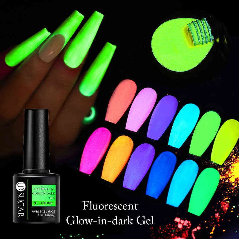 NXY Nail Gel Luminous Glow Dark Fluorescent Neon Uv Led Semi Permanent Soak Off Varnish Lightg Night Art 0328