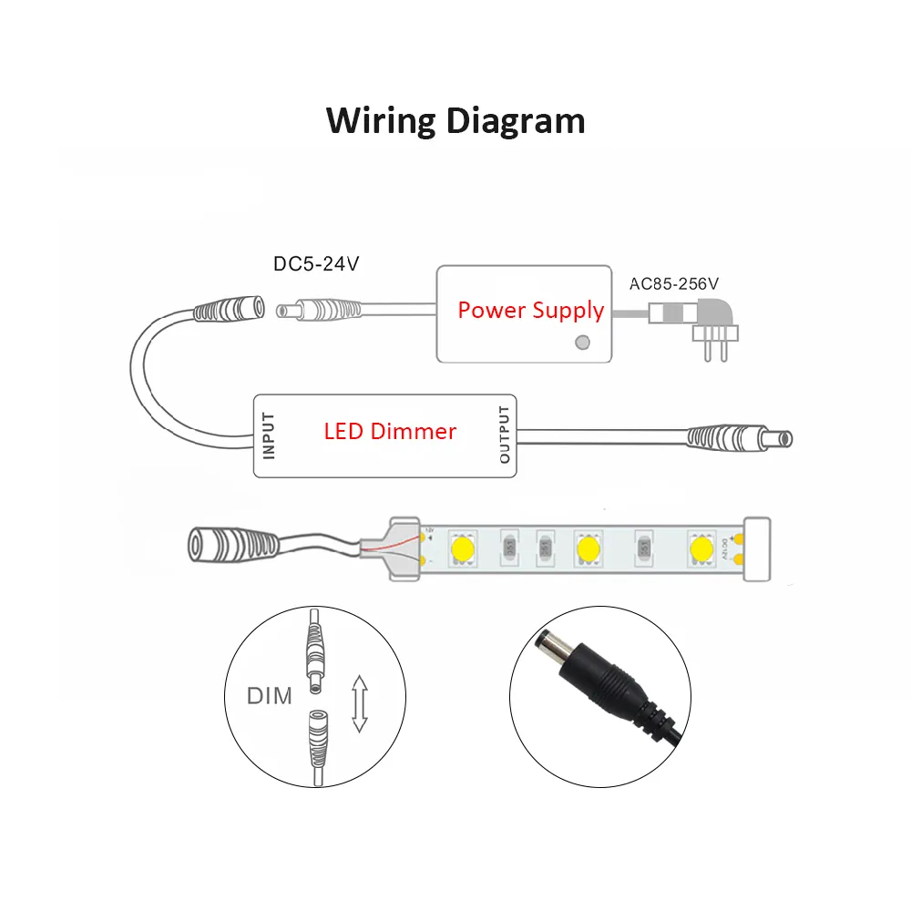 Contrôleur LED 12V Mini DC 5V 4Pin RGB CCT 24V 5Pin Contrôleur RGBW 2.4g RF Bande LED sans fil Gradateur Télécommande