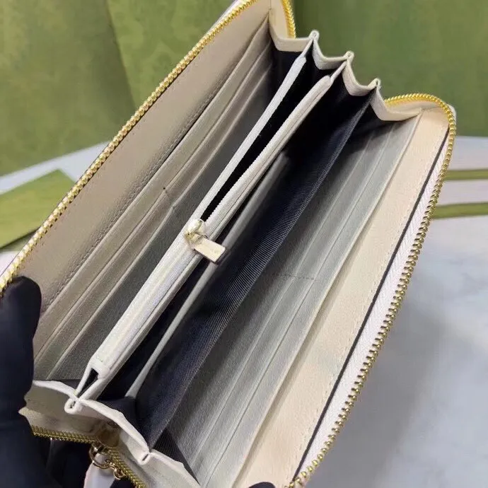 Portefeuille unisexe en cuir véritable, pochette classique à fermeture éclair unique, long porte-cartes avec boîte, sac anti-poussière 2776