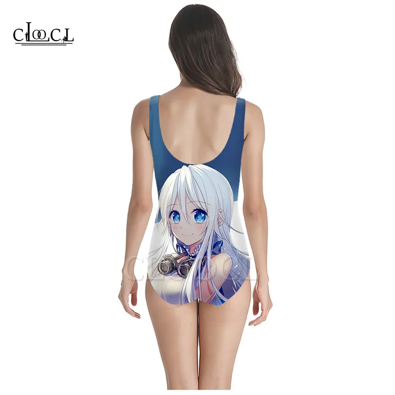 est Anime Girl 3D Print Sleeveless Sexy Swimwear Summer Girls Ladies Beach Swimsuits W220617