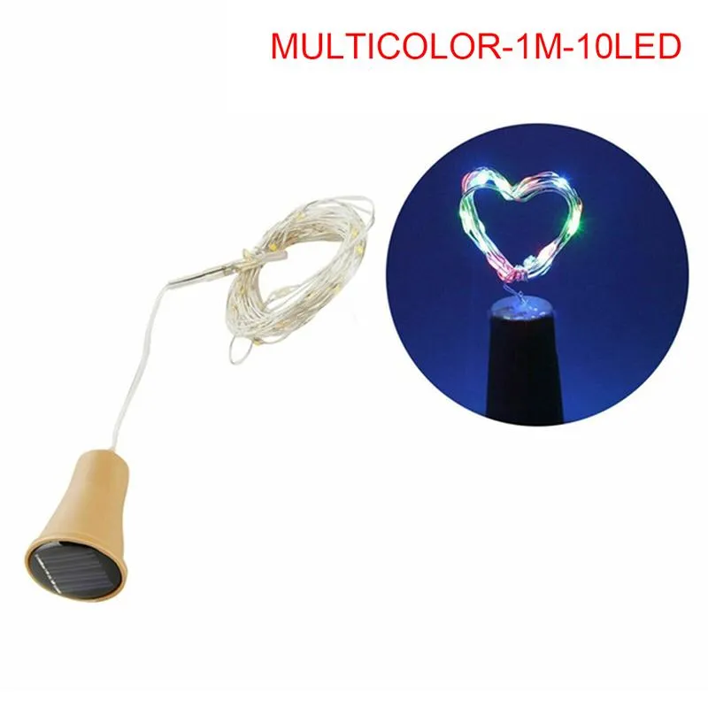 Strings LED Solar Powered Wine Bottle Cork Festival Outdoor Light Garland Lights Fairy 1M 2M Shaped Copper Wire StringLED230o