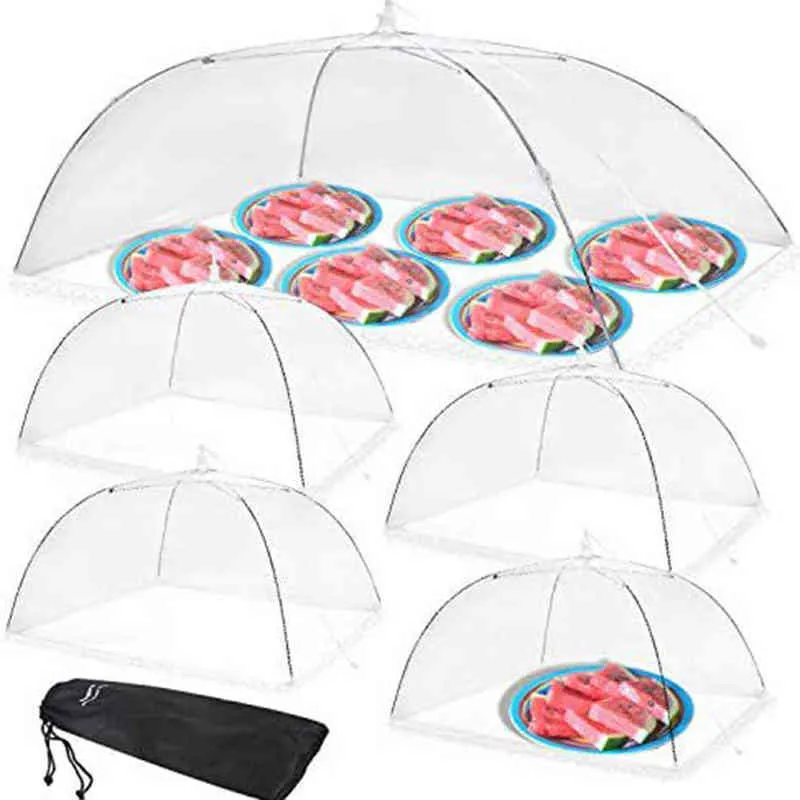1 st picknickskydd matöverdrag mat täcker mesh vikbart kök anti flues mygg tält kupol nät paraply kök tillbehör y220526