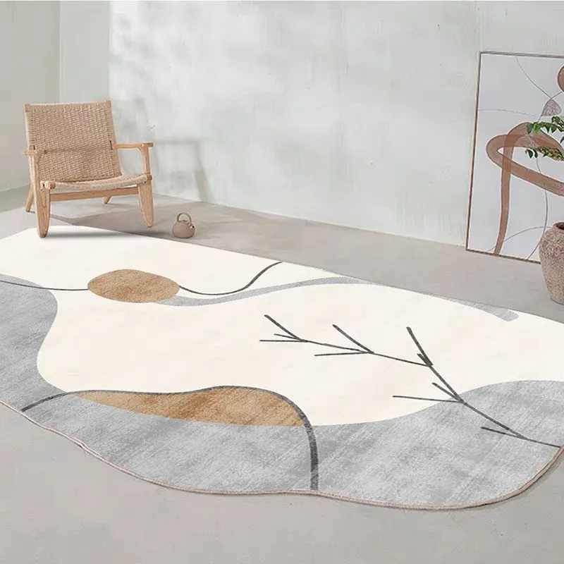 Nordic Style Düzensiz Oturma Odası Halı Yatak Odası Başucu Halı Heterogonal Halılar Kanepe Sehpa Zemin Mat Giriş Hattı 220811