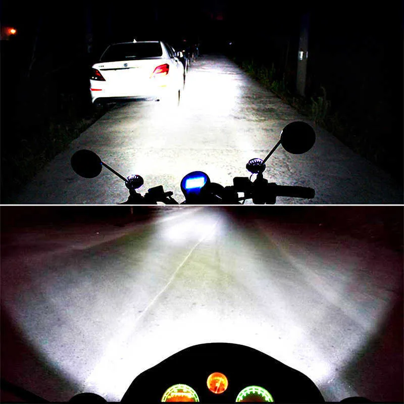 2 stks Set Verlichting Motorcycle Scooter Koplamp Mist Rijverlichting Moto Voorhoofdlamp 6 LED Explorers 12V-85V White Super Bright