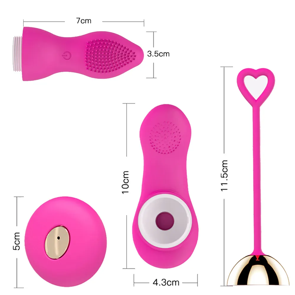 2 Em 1 Vibrador de vibrador de vibrador de 2 em 1 Estimulação de clitóris adulto Toys sexy para mulheres controle remoto de bola de Kegel 7 velocidades