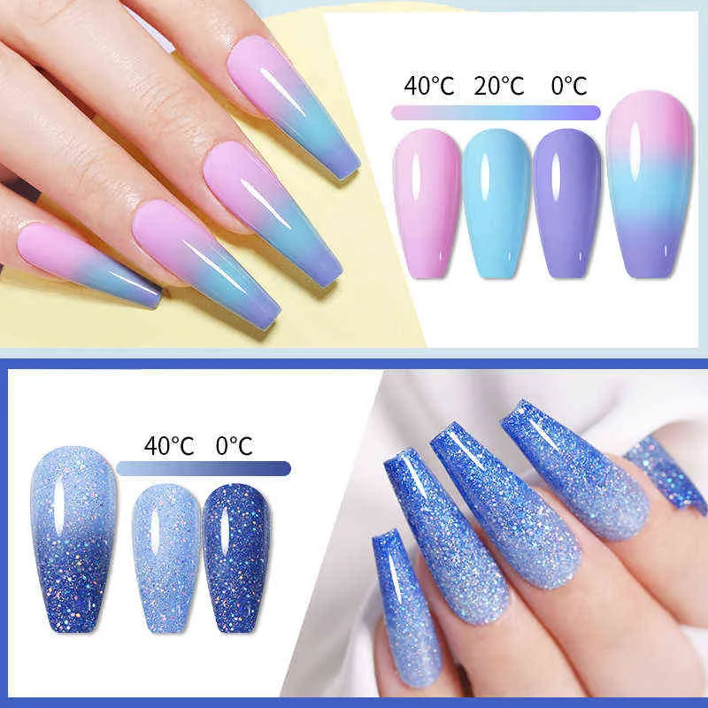 Nail Gel Toy Lilycute Thermal Polish 3 Layers Temperature Shiny Color Changing Series Semi Permanent Soak Off Uv s 0328