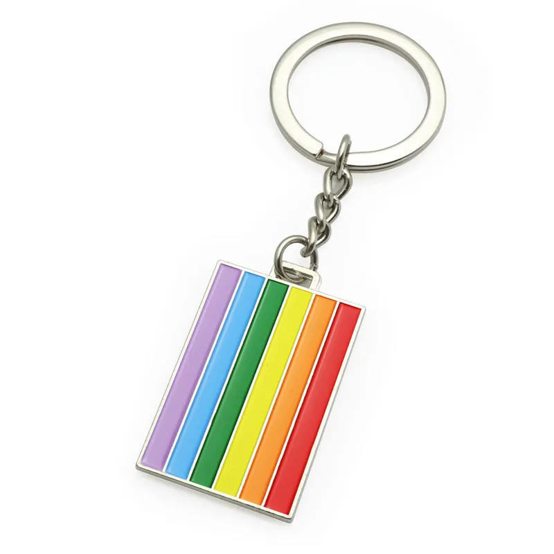 Flag Keychain Pendant Metal Rainbow Flag Keychains Luggage Bag Decoration Key Chain Keyring