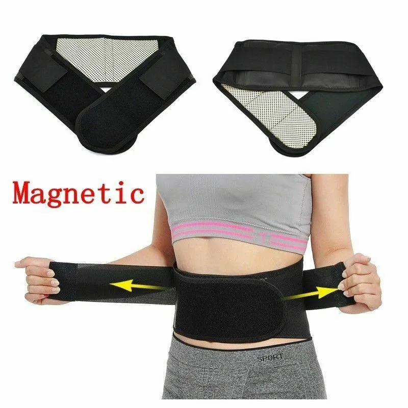 Belts Magnetic Back Support Brace Belt Lumbar Lower Waist Posture Corrector Adjustable Double Adjust Pain Relief For Men WomenBelt169Y