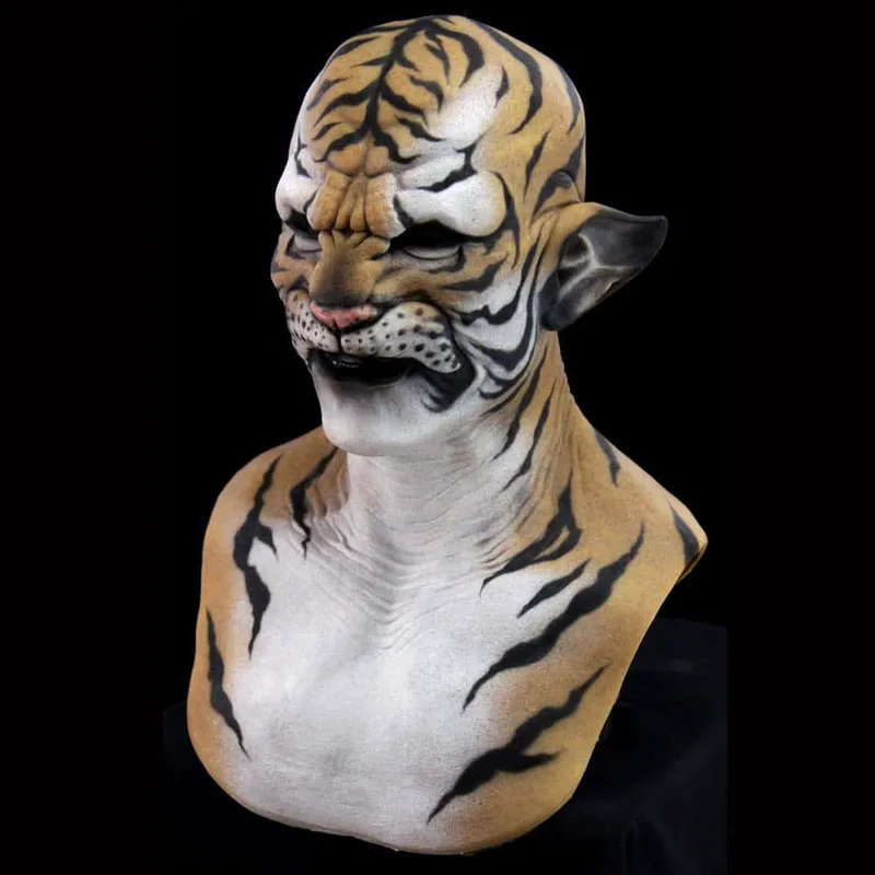 Страшный тигр для животных животных Хэллоуин Карнавал ночной клуб Маскарад головные уборки маскируют классический спектакль косплей костюм 2207193850021