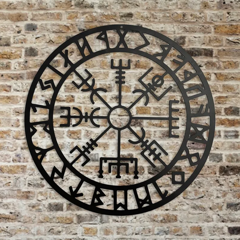 Северный стиль Железный викингорс мифология висит домашнее украшение творческая металлическая круглая настенная полка декор 220811