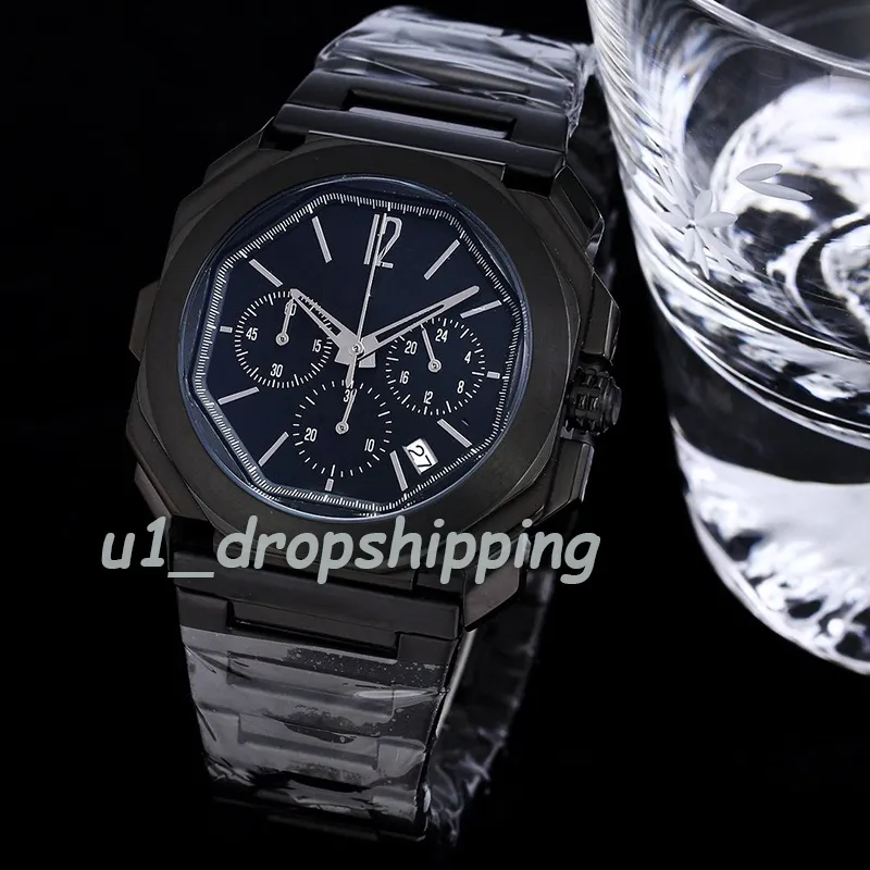 Drop - Orologio al quarzo da uomo 42 mm in acciaio inossidabile con zaffiro impermeabile di alta qualità montre de luxe294Q
