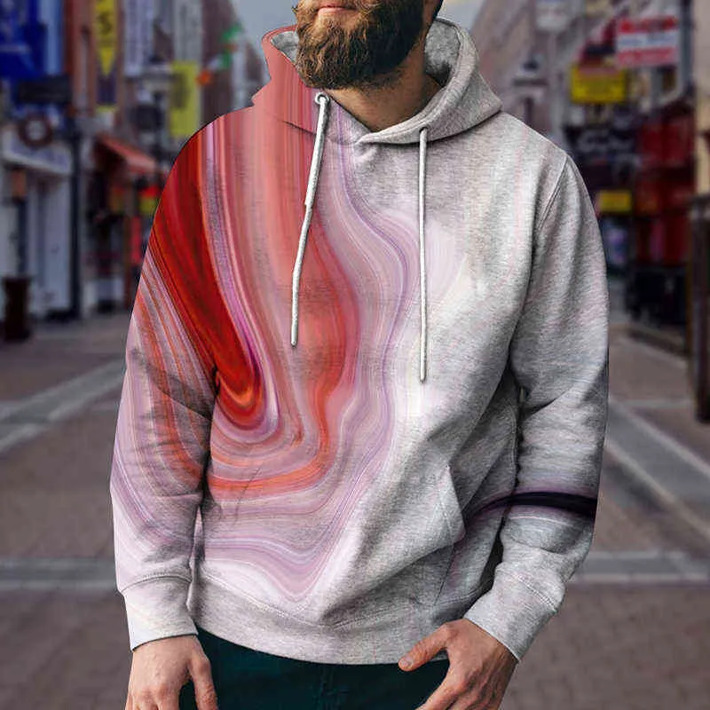 Nouveau sweat à capuche pour hommes surdimensionné O Tie Hat Automne Hiver Street Sportswear Impression 3D Casual Style européen Mode Garçons Vêtements L220704