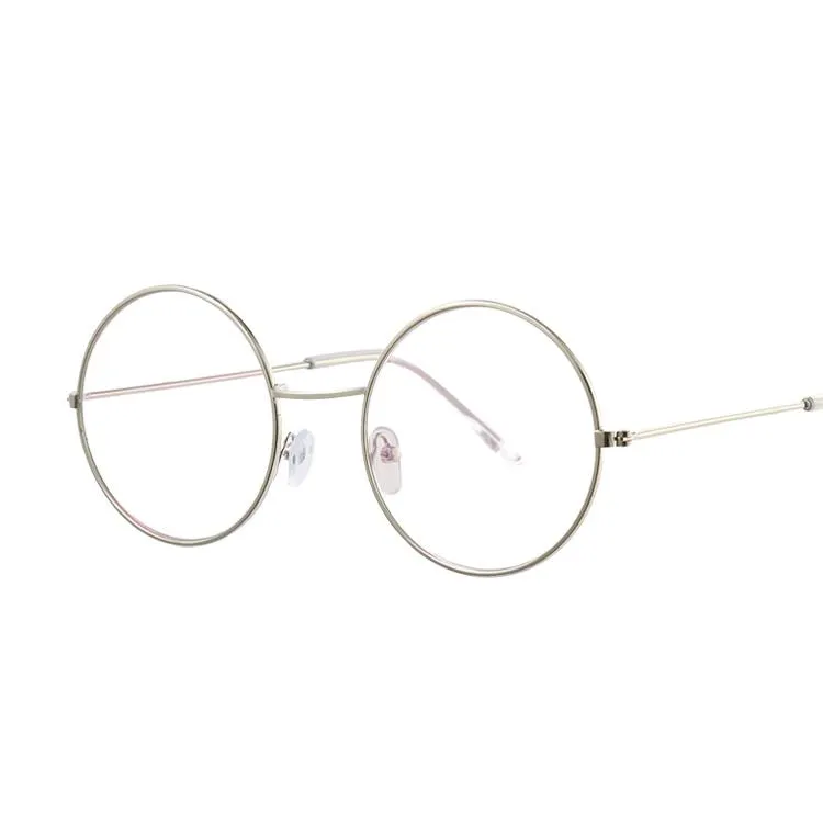 Solglasögon vintage rund man hav färg lins spegel kvinna kvinnlig märke design metall ramcirkelglasögon oculossunglasses172s