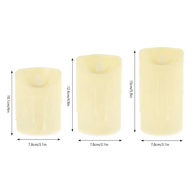 Remote Control LED Flameless Candle Lights Pillar LED Candle Year Candles Battery Powered Led Tea Lights Easter Candle 220510