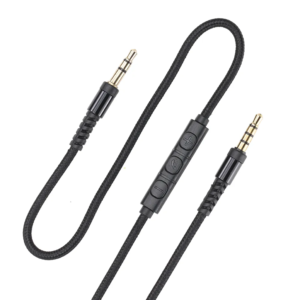3.5mm Jack Audio Cable 1.2m Stereo Male to Male Aux Cord with Microphone Volume Control For Headphone Mobile Phone Speaker