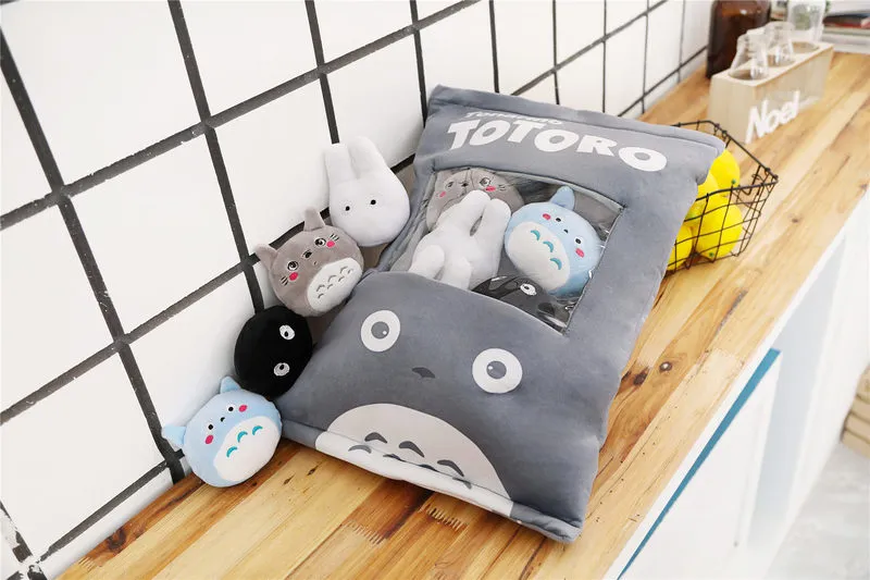 4 Tasarımlar Yaratıcı Peluş Oyuncaklar Totoro Snack Yastık Dolls Dolgulu Kawaii Komşum Totoro Oyuncaklar Çocuk Hediyeleri 220509