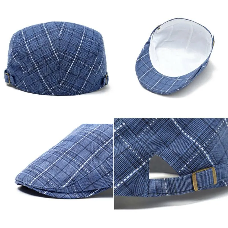 Berets Men's Sboy Golf Plaid Beret Irish Hats Men Men Cabbie Triving Flat Caps 2022 Модная уличная одежда. Случайная осень