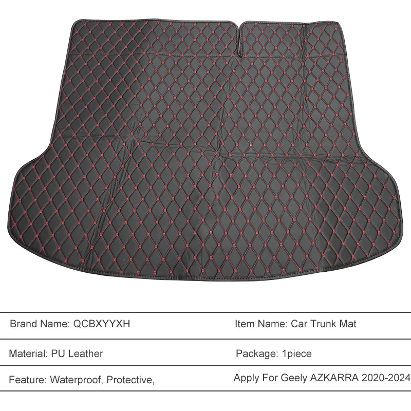 Car Styling Custom Rear Trunk Mat For Geely Azkarra 2020-Present Leather Waterproof Auto Cargo Liner Pad Accessory