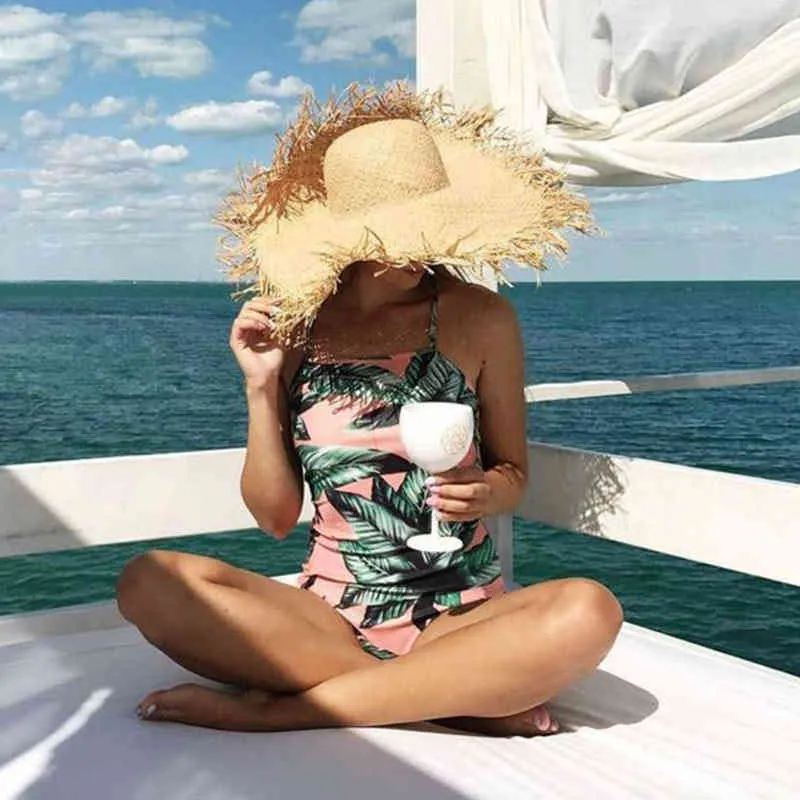 Women Summer Natural Raffia Girl Fashion Ribbon Floppy Shading Panama Wide Brim Sun s Vacation Travel Beach Straw Hat
