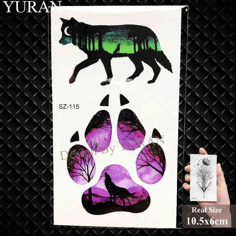 NXY Temporary Tattoo Yuran New Black Gun Men Fashoin Stickers Women Body Arm Ak Rifle Waterproof Tatoos Sniper Transferable 0330