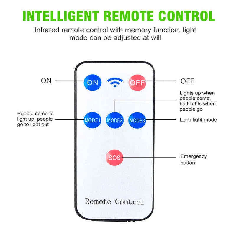 Cob Solar Led-straßenleuchte Wasserdicht Pir Motion Sensor Smart Fernbedienung Lampe W Outdoor Garten Sicherheit Wand licht J220531