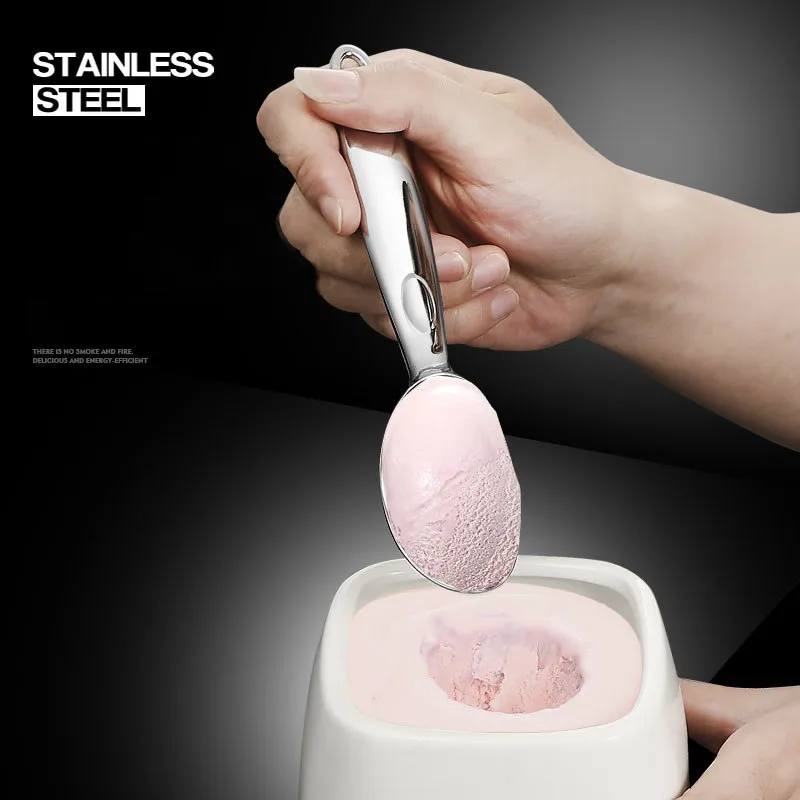 Stainless Steel Ice Cream Scoops Digger Fruit Non-Stick Spoon For Home Cake Kitchen Tools Watermelon Ball Tool 220509