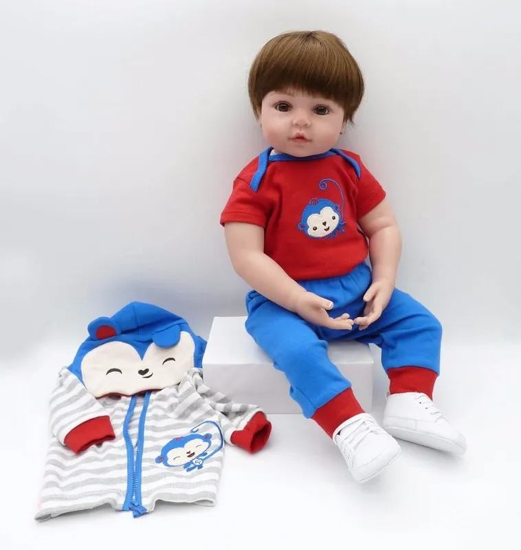Reborn Baby Doll 48cm Full Silicone Body Kit Can Bath In Stock Toys For Kids 220504