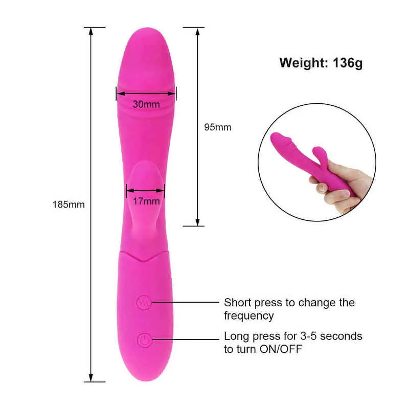 NXY Vibratori Coniglio 10 Modalità G Spot Vagina Shocker Prodotto del sesso Usb Ricaricabile Masturbazione femminile Dildo Giocattolo donna 220427