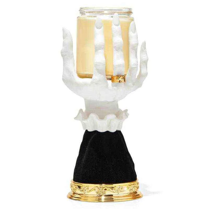 Hart Witch Hand Candlestick Creative Ghost Hand Palm Candle Holder för Halloween Dekorativ ljusstake Art Crafts Ornament YQ231017