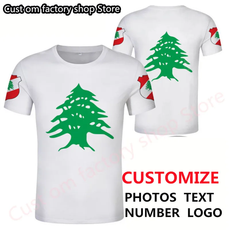 لبنان T Shirt DIY اسم مخصص مجاني رقم LBN T Shirt Nation Flag LB جمهورية العربية العربية اللبنانية طباعة P o الملابس 220620