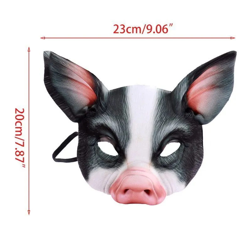 Halloween 3D Tiger Schwein Tier halbe Gesichtsmaske Maskerade Party Cosplay Kostüm M89E 220611
