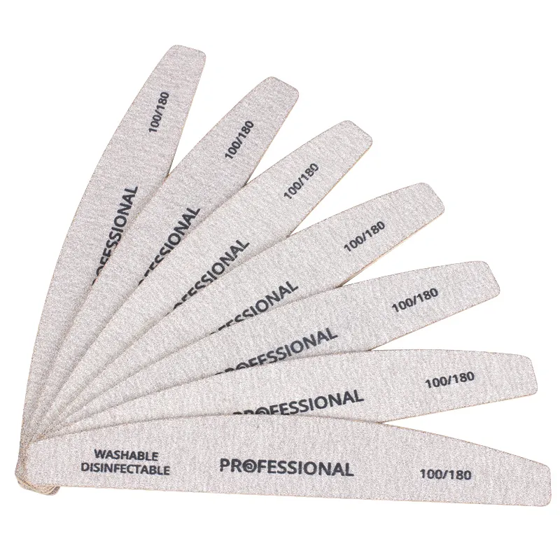 Nail Files lot Wood Sandpaper File For Manicure 100180 Professional Wooden Buffer Grey Boat Double side Care Tool 220922