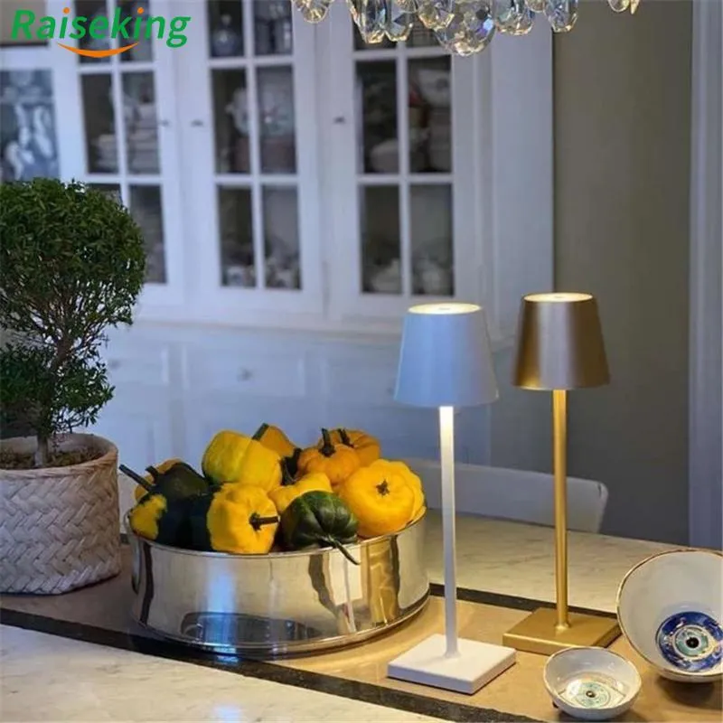 Lampes de table touchez l'aluminium dimmable Zafferano Poldina Pro Nordic El Restaurant sans fil lampe sans fil avec 5200mAh BatteryTable172K