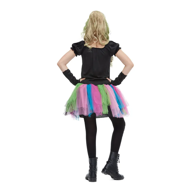 Reneecho Ankunft Regenbogen Skelett Mädchen Kostüm Kleinkind Funky Punky Bone Halloween für Kinder 220817